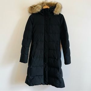 Uniqlo warmest extra long black parka coat like new